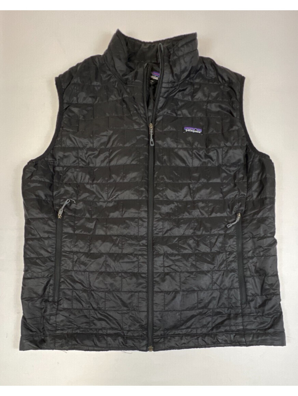 Patagonia Men's XL Black Micro Puff Primaloft Quilted Full Zip Vest Jacket